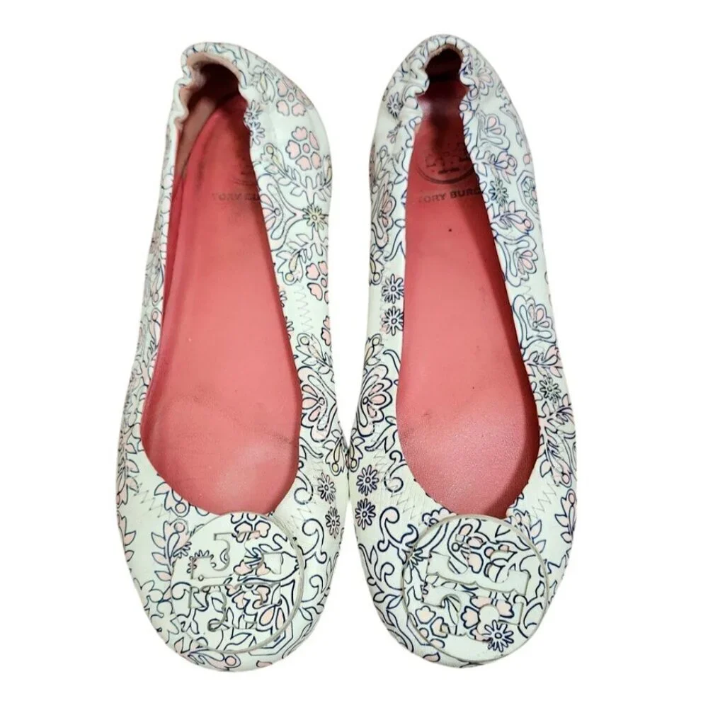 Tory Burch Minnie Travel ballet flats Leather Hicks Garden 6
